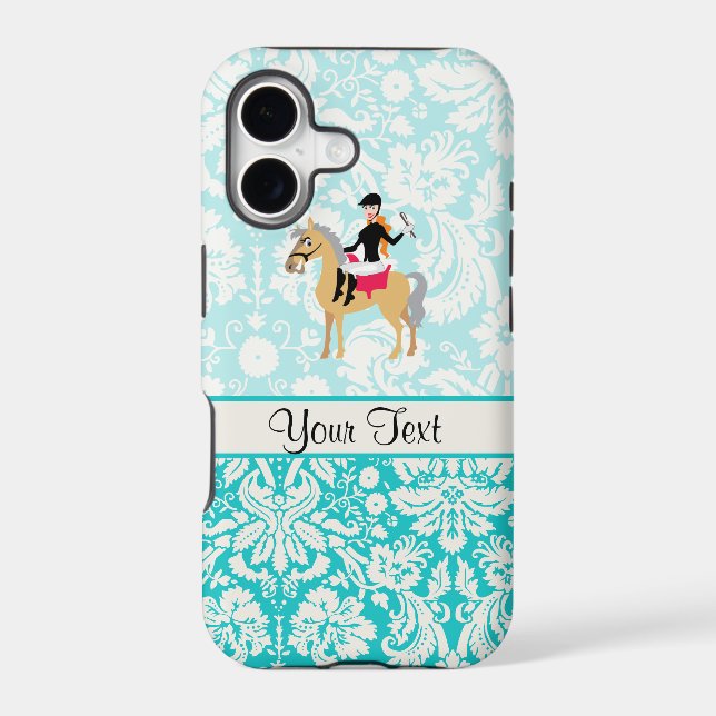 Teal Damask Equestrian (Back)