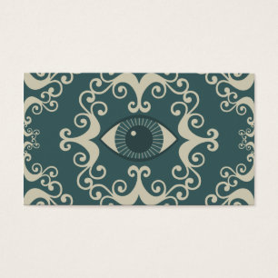 Teal Damask Eyeball Psychic Reader Cards