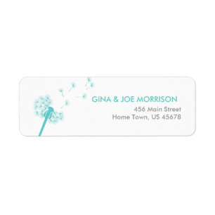 Teal Dandelion Address Return Label