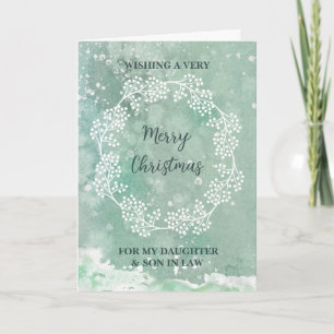 Teal Daughter & Son in Law Merry Christmas Card