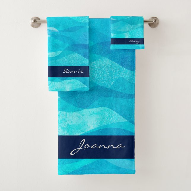Teal Decorative Bath Towel Set (Insitu)