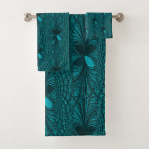 Teal Decorative Bath Towel Set