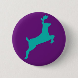 Teal deer 6 cm round badge
