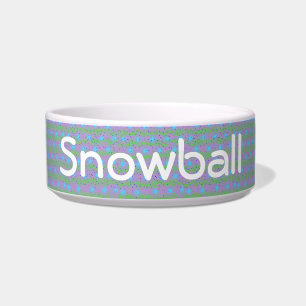 Teal Design Pet Bowl with Name of Pet