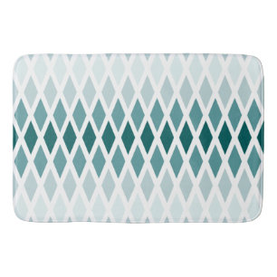 Teal Diamond Ombre Bath Mat