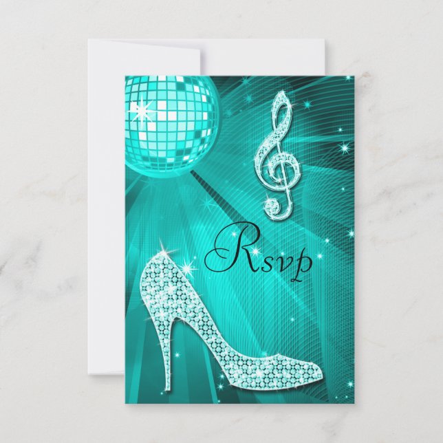 Teal Disco Ball Sparkle Heels RSVP (Front)