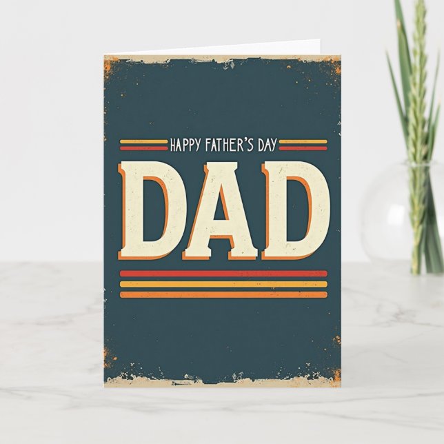 Teal Distressed Dads Day Card (Front)