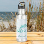 Teal Dolphin Personalised 710 Ml Water Bottle<br><div class="desc">Keep a cool refreshing drink of water with you with a Teal Dolphin Personalised Water Bottle. Water bottle design features a vibrant metallic dolphin against a muted seascape adorned elegant scrolls with an area to personalise with your name. Additional gift items available with this design as well as a variety...</div>