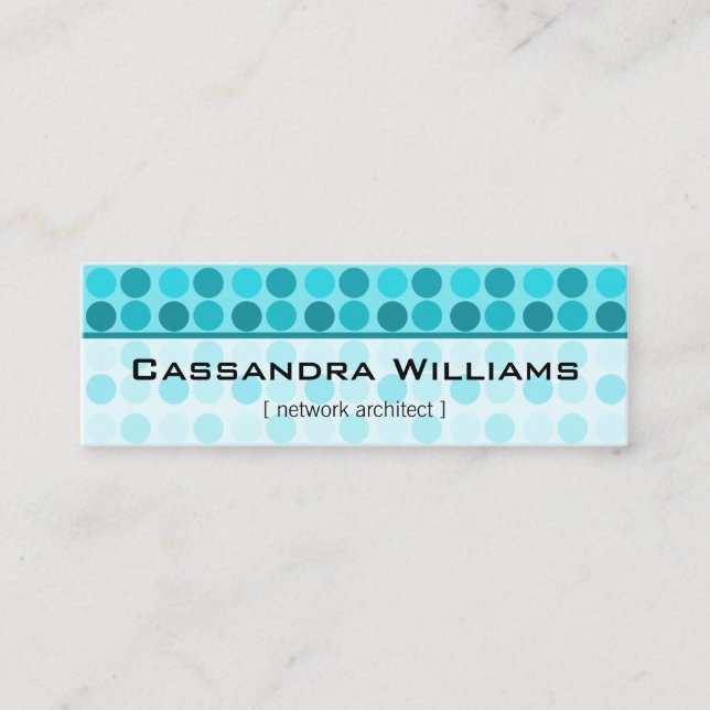 Teal Dots Network Micro Mini Business Cards (Front)