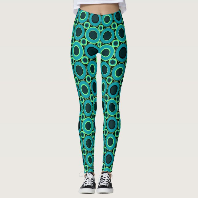 Teal Doughnut With Mint  Leggings (Front)