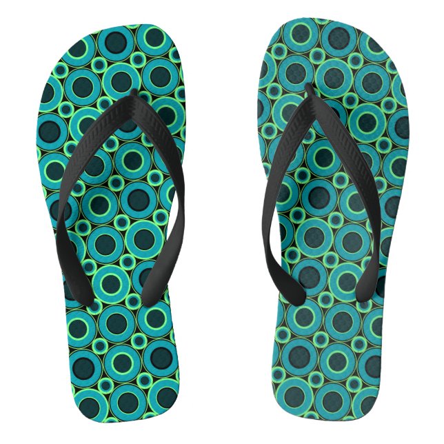 Teal Doughnut With Mint  Thongs (Footbed)