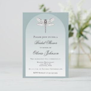 Teal Dragonfly Bridal Shower Invitation