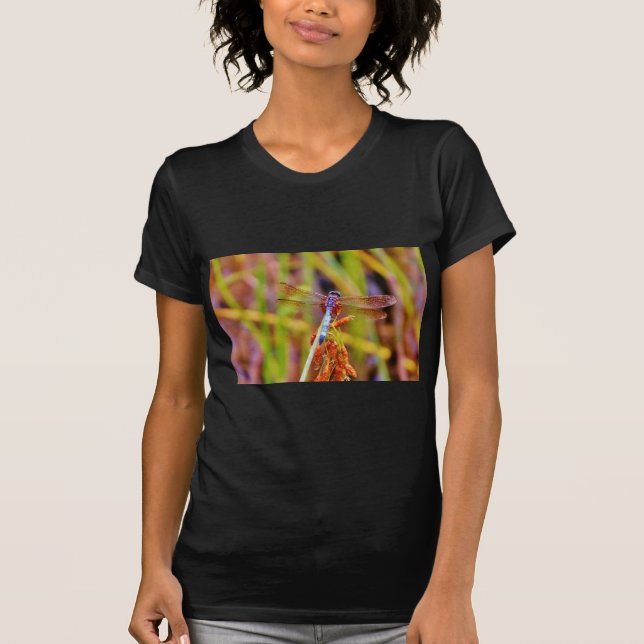 Teal Dragonfly on sedge T-Shirt (Front)
