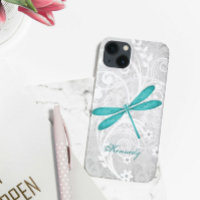 Teal Dragonfly Personalised iPhone X case