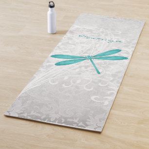 Teal Dragonfly Personalised Yoga Mat