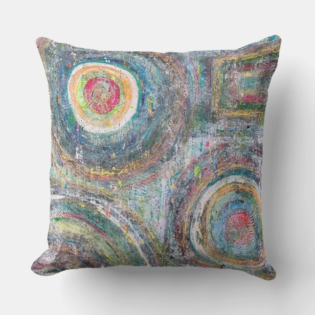 Teal Driven 20 x 20 Outdoor Throw Pillow (Front)