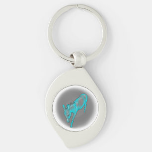 Teal Drop In Donkey Key Ring