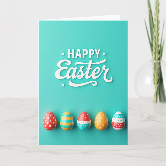 Teal Easter Faux Finish Card (Front)