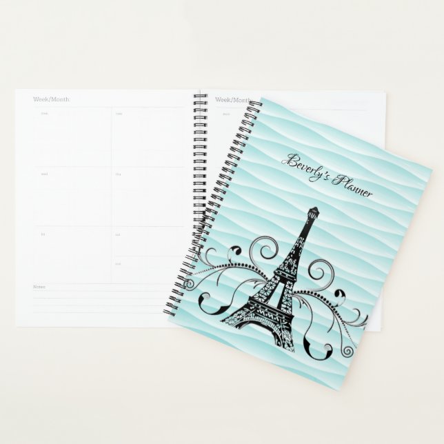 Teal Eiffel Tower Flourish Planner (Display)