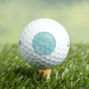 Teal Elegant Damask Golf Balls