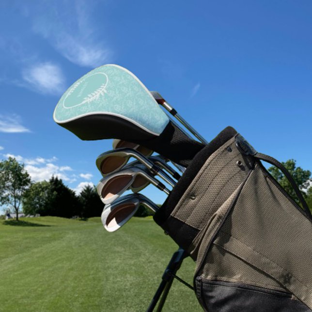 Teal Elegant Damask Golf Head Cover (Teal Elegant Damask Golf Head Cover)