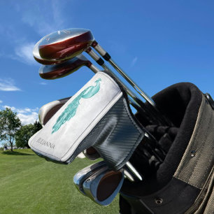 Teal Elegant Peacock Golf Head Cover