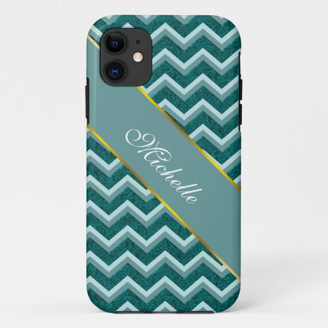 Teal Embossed Foil Case-Mate iPhone Case (Back)