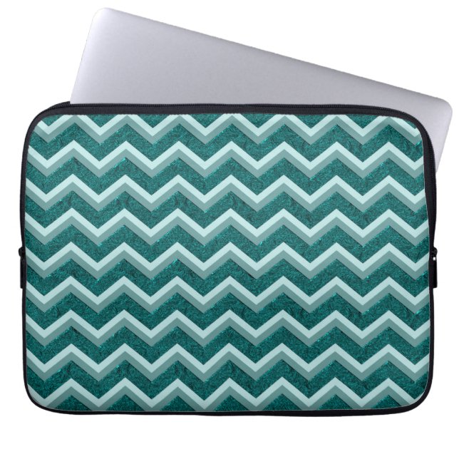 Teal Embossed Foil Laptop Sleeve (Front)