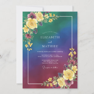 Teal Enchanted Bohemian Wedding Invitation