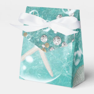 Teal Enchanted Sea Starfish & Bubbles Ocean Beach Favour Box