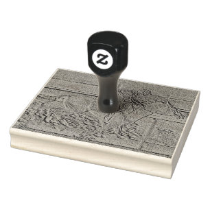 Teal Etched Look Horse Racing Silhouette Rubber Stamp