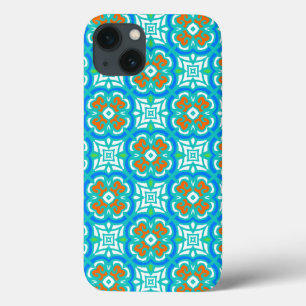 Teal Ethnic Pattern iPhone 13 Case