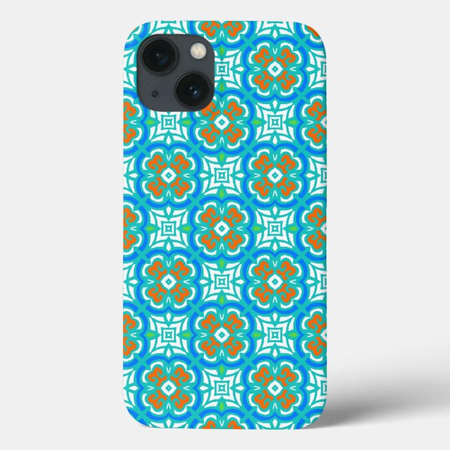 Teal Ethnic Pattern Case-Mate iPhone Case (Back)