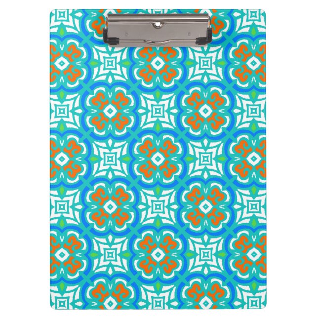 Teal Ethnic Pattern Clipboard (Front)