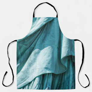 Teal fabric cover apron