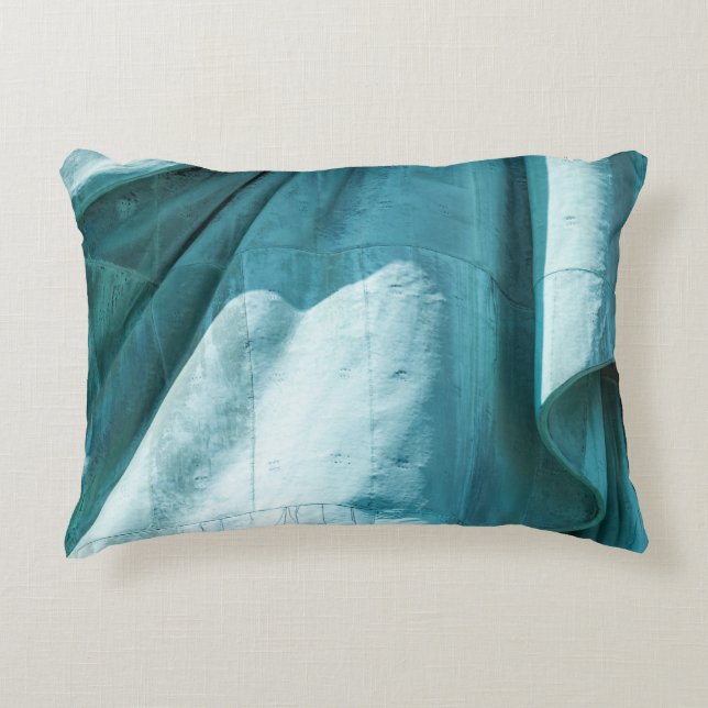 Teal fabric cover decorative cushion (Front)