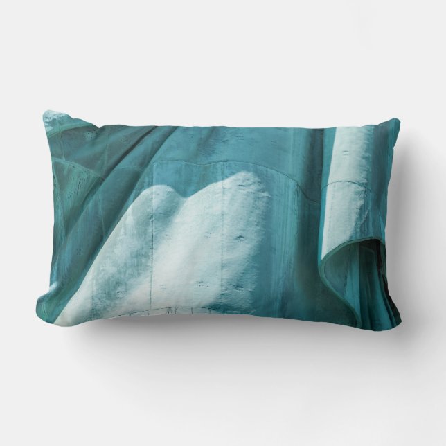 Teal fabric cover lumbar cushion (Front)