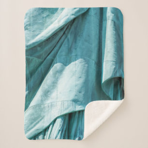 Teal fabric cover sherpa blanket