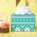 Teal Fair Isle Christmas Sweater Pattern Wrapping Paper<br><div class="desc">Custom Christmas wrapping paper features a cute fair isle knit holiday sweater inspired design. Click the Customise It button to add your own text or images to create a unique one of a kind design! Get creative and use this fun patterned paper for more than just gift wrap. It's also...</div>