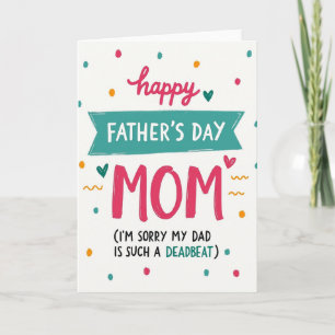 Teal Fathers Day Banner Card