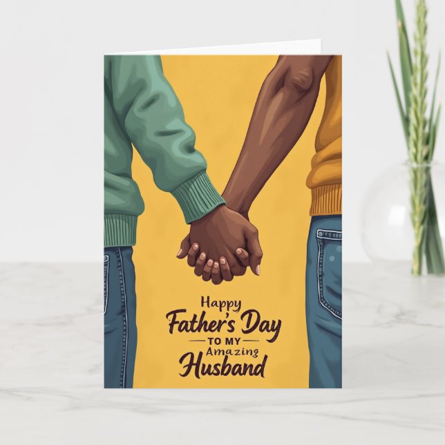 Teal Fathers Day Hand Card (Front)