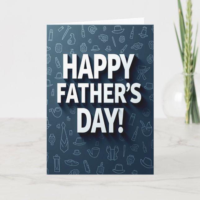 Teal Fathers Day Hats Card (Front)