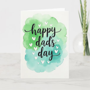 Teal Fathers Day Hearts Art Card