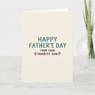 Teal Fathers Day Message Card