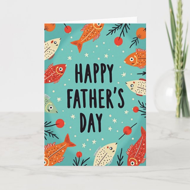 Teal Fathers Day Ocean Card (Front)