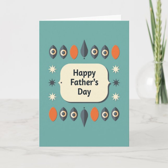 Teal Fathers Day Pattern Card (Front)