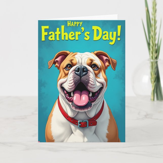 Teal Fathers Day Pup Card (Front)