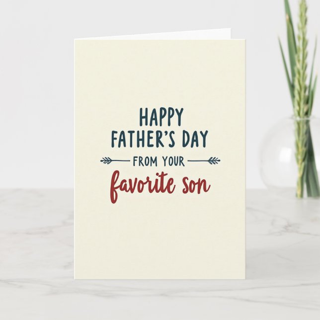 Teal Fathers Day Son Card (Front)