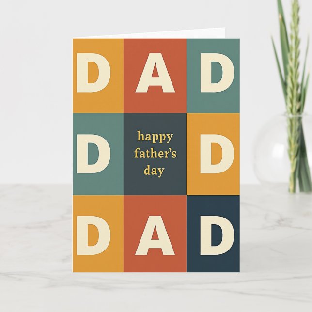 Teal Fathers Day Type Card (Front)