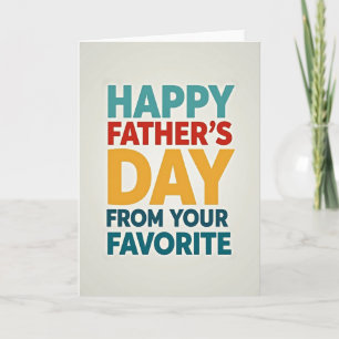 Teal Fathers Day Words Card